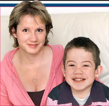  ??  ?? Living in hope: Joanne Dacey and her son Sam, who has Hunter’s Syndrome