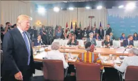  ?? AFP ?? US President Donald Trump arrives for a breakfast meeting as part of the G7 Summit in Canada.