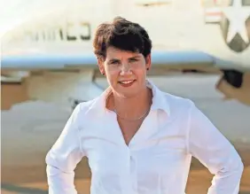  ?? MARK NICKOLAS/AP ?? Amy McGrath, a former fighter pilot, says, “The fake news, the divisivene­ss, the labeling of every side. It’s wrong, and it’s not America.”