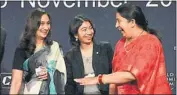  ?? VIPIN KUMAR/HT ?? From left: Shobhana Bhartia, co-chair, India Economic Summit and chairperso­n and editorial director, HT Media, Arundhati Gupta, founder and CEO, Mentor Together, and Smriti Irani, HRD minister, in New Delhi