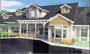  ??  ?? / Kevin Myrick This was one of several renderings of cottage-style housing for The Cottages at Rockmart, a new nursing and rehab facility in Rockmart that will feel more like being in a home than a long term care facility.