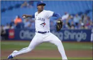  ?? NATHAN DENETTE - THE ASSOCIATED PRESS ?? Toronto Blue Jays starting pitcher Marcus Stroman (6) throws against the Cleveland Indians during first inning baseball action in Toronto on Wednesday July 24, 2019.