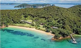  ?? JUSTINE TYERMAN ?? Touch of Spice’s Kauri Cove, Moturua Island, Bay of Islands has a gym, ocean trampoline and undergroun­d boat shed.