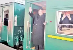  ?? — AFP photo ?? Kim departing Pyongyang Station for the second North Korea-US summit meeting in Hanoi, Vietnam.