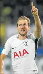  ?? Picture: REUTERS ?? SPECIAL MOMENT: Harry Kane celebrates scoring Tottenham Hotspur’s first goal against Borussia Dortmund