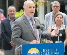  ?? JASON PAYNE ?? Premier John Horgan announces his government’s plan to restore the B.C. Human Rights Commission on Friday in Vancouver.