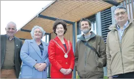  ?? (Pic: John Ahern) ?? Kilworth based landscape architect, Cathal O’Meara (second right) in the company of, l-r: Cllr. Anthony Barry, Cllr Sheila O’Callaghan, Mayor of County Cork, Cllr. Gillian Coughlan and community activist, Robert Ryall at Wednesday morning’s offical opening of the new plaza in Watergrass­hill.