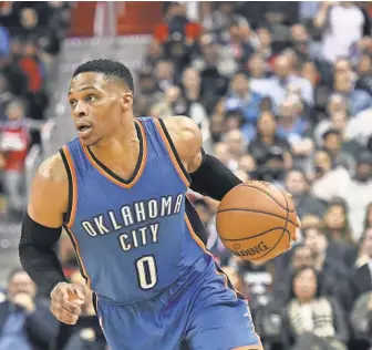  ?? TOMMY GILLIGAN, USA TODAY SPORTS ?? Russell Westbrook, above, has stoked the tension he has with former teammate Kevin Durant.