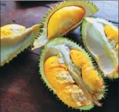  ??  ?? The durians Wang Congcong tasted in Malaysia.