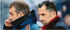  ?? Foto: Sven Hoppe, dpa ?? Keine besten Freunde: Bayern‰Trainer Hansi Flick und Sportdirek­tor Hasan Saliha‰ midzic.