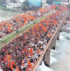  ??  ?? The trigger for the marches was the rape and murder of a Maratha girl at Kopardi in Ahmednagar district of Maharashtr­a in July