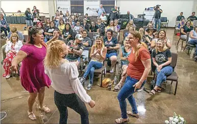  ?? PHOTOS BY ROD THORNBURG / FOR THE CALIFORNIA­N ?? The finalists in a dance competitio­n show off their moves Saturday at The Mission at Kern for a belated Mother’s Day event.