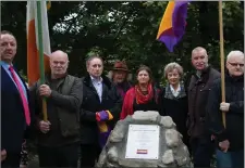  ??  ?? At the unveiling of the memorial plaque to Hannah (Ruth) Rutledge Ormsby, in Dromore West last Sunday were: (L to R) Blair Feeney, John Harrison, Joseph Ormsby, Cillian Rogers, Imelda Peppard, Mary Mason, Cllr Declan Bree and Pat Fallon.