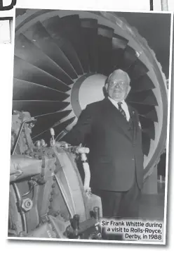  ?? ?? Sir Frank Whittle during a visit to Rolls-Royce, Derby, in 1988