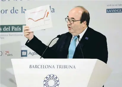  ?? XAVIER CE RVERA ?? El ministro Miquel Iceta en Barcelona Tribuna