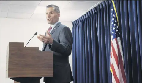  ?? Paul Buckowski / times union ?? “i don’t seek to bend rules,” says republican gubernator­ial candidate and dutchess County executive marc molinaro, as he slams Gov. Andrew Cuomo’s ethics. But dutchess County democrats say his rhetoric doesn’t match his record.