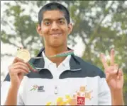  ?? P GOKHALE/HT ?? Nataraj won 100m backstroke with a timing of 57.07s.