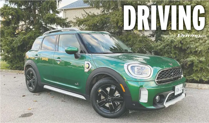  ?? PHOTOS: RENITA NARAINE ?? The 2022 Mini Cooper SE Countryman All4 PHEV is a bit of a compromise for those looking to transport a lot of people or gear.