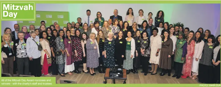  ?? PHOTO: YAKIR ZUR ?? All of the Mitzvah Day Award nominees and winners - with the charity’s staff and trustees