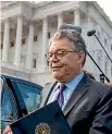  ?? PHOTO: AP ?? Senator Al Franken leaves the Capitol after speaking on the Senate floor yesterday. Franken said he will resign from the Senate in coming weeks.