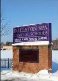  ?? PHOTO PROVIDED ?? The Ballston Spa Schools will be closed for students beginning March 16, through April 20 in an attempt to slow