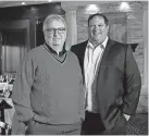  ?? [FRED SQUILLANTE/DISPATCH] ?? William Lalli, left, and his son, Nick Lalli, right, in Vittoria Prime Italian Steakhouse last year. William Lalli died Sunday of COVID-19.