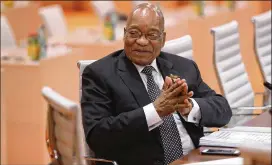  ?? SEAN GALLUP / GETTY IMAGES ?? South African President Jacob Zuma faces a no-confidence vote today. More than 60 of the 249 lawmakers in his party have to rebel for the motion to pass.