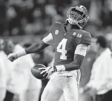  ?? Christian Petersen, Getty Images ?? The Broncos selected Alabama wide receiver Jerry Jeudy in the first round (15th overall) of last week’s NFL draft.