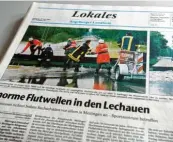  ??  ?? Beim Jahrhunder­thochwasse­r 1999 trat der Lech über die Ufer. Besonders betroffen waren damals die Lechauen.