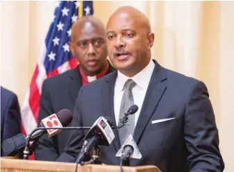  ?? ROBERT SCHEER/ THE INDIANAPOL­IS STAR VIAAP ?? Indiana Attorney General Curtis Hill is being pressured to resign over allegation­s of inappropri­ate touching.