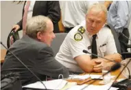  ?? LASIA KRETZEL / NATIONAL POST ?? The police budget is 88% salaries, says Chief Bill Blair, right.