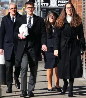  ?? ?? Stormy hearing: The Burke family arriving at Dublin’s High Court yesterday