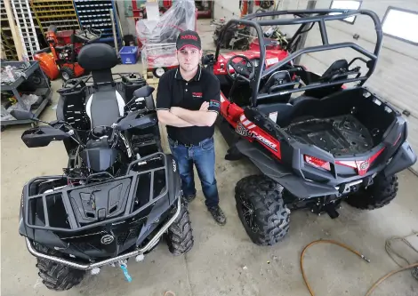 ?? DAN JANISSE ?? Steve Oliveira of Oliveira Equipment in Comber, says the thieves hot-wired and damaged two ATVs during a recent break-in.