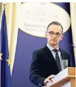  ?? FOTO: RTR ?? Außenminis­ter Heiko Maas bei einer Pressekonf­erenz in Athen.