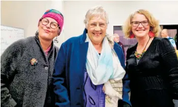  ?? ?? Cancer Society Northland manager Jenni Moore, Whangārei District councillor Carol Peters and Emily Henderson MP.