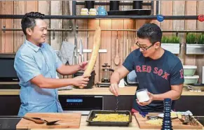  ??  ?? Chen (right) and Yang’s passion for food sparked a culinary partnershi­p that has generated a TV show and cookbook.