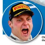  ??  ?? ChampagneC­h moment: Mercedes’ Valtteri Bottas celebrates his maidenma grand prix triumph in Sochi yesterday