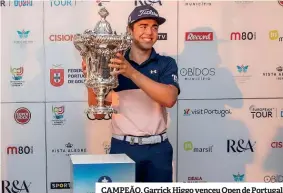  ??  ?? CAMPEÃO. Garrick Higgo venceu Open de Portugal