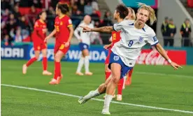  ?? ?? Rachel Daly was given greater freedom to surge down the left from a wing-back position and capped a marauding performanc­e with a ruthless finish. Photograph: Andy Cheung/ Getty Images