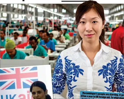  ??  ?? WEALTH BOASTS: Helen Hai at her shoe factory in Ethiopia. Right: One of our explosive reports about how the UK aid budget has been wasted