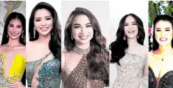  ?? —SCREENGRAB ?? Miss Philippine­s Earth Roxanne Baeyens (center) shares a split screen with (from left) Miss Fire Shane Tormes, Miss Water Gianna Llanes, Miss Air Patrixia Santos and Miss Ecotourism Lyssa Mendoza.
