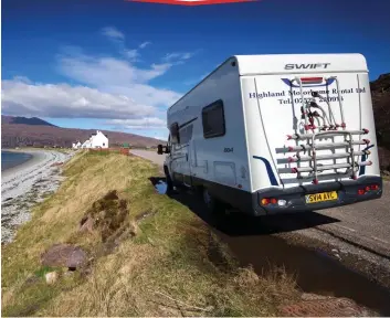  ?? ?? Time out: A camper van parked up at Ardmair Bay, near Ullapool in Ross-shire