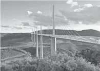  ?? STEPHEN TAYLOR, ALAMY STOCK PHOTO ?? The Millau Viaduct, which spans the Tarn River Valley in France, is the world’s tallest bridge.
