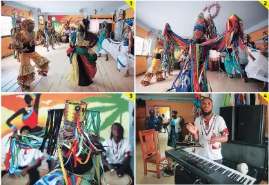  ?? fotos: Efilio flores ?? (1 ) La UNESCO declaró la música garífuna como Patrimonio Cultural de la Humanidad. (2) Vistosos atuendos se lucirán durante cada ritual. (3) La organizaci­ón solicitó una presentaci­ón basada en las tradicione­s de esta etnia. (4) Estos músicos llevarán el ritmo de sus ancestros al continente asiático.