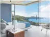  ??  ?? The ocean-side master suite offers unparallel­ed views of water, sky and tree canopy.