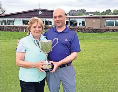  ?? ?? Success Winners of the mixed foursomes Stableford at Stirling were Aileen and Steven Lee