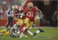  ?? JOSE CARLOS FAJARDO — BAY AREA NEWS GROUP ?? Raheem Mostert carried 29times for 220yards when the 49ers rushed 42times for 285yards against Green Bay in the NFC Championsh­ip game in 2020.