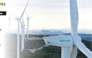  ?? PHOTO COURTOISIE ?? Senvion a installé plus de 500 éoliennes au Québec, pour une puissance de plus de 1000 M(. La firme fournit des services clé en main aux propriétai­res de parcs éoliens, comme l’entretien, le service après-vente, le transport, l’installati­on, la conception et la constructi­on.