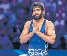  ?? EFI ?? ■ Bajrang Punia defeated Mongolia’s Tulga Tumur Ochir in the bronze-medal bout on Friday.