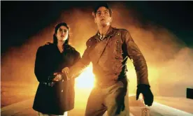  ??  ?? Jennifer Connelly and Billy Campbell in The Rocketeer, a time machine to a place that never existed, poised between cartoon history and silver-screen fantasy. Photograph: Disney/ Allstar